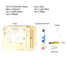 Christmas Ornamental Wooden Christmas House LED Light Strip Xmas Decoration