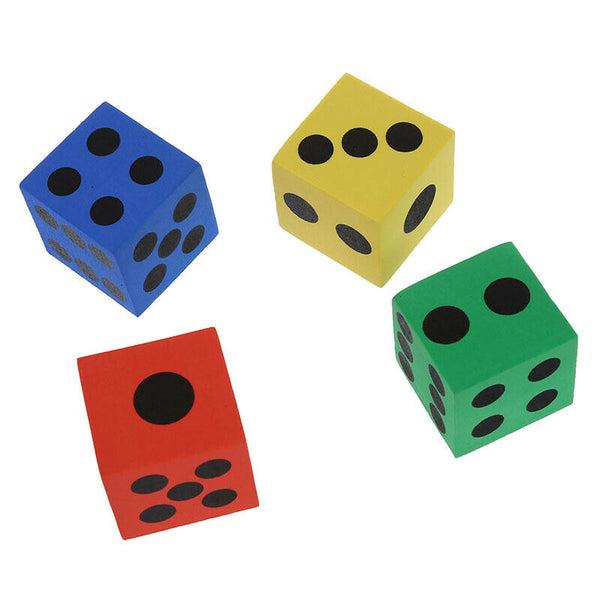 12pcs Foam Playing Dice - Random Colors / Features Black Solid Dots--Safe a C1I7