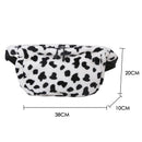 Women Plush Cow Printed Chest Bag Casual Street Crossbody Shoulder Pack (1)