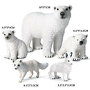 5Pieces Lifelike Solid Polar Animals Figures Arctic Animal Models Collection