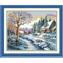 Winter Garden Wonderland Embroidery Kit Precise Printed Needlework Cross Stitch