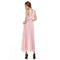 Sexy Women Dinner Party Halter Pleated Floor Length Long Dress Pink M