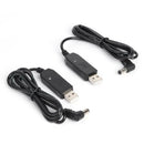 2x USB Charging Cables for BaoFeng UV-5R UV-82 UV-8D Radio Desktop Charger