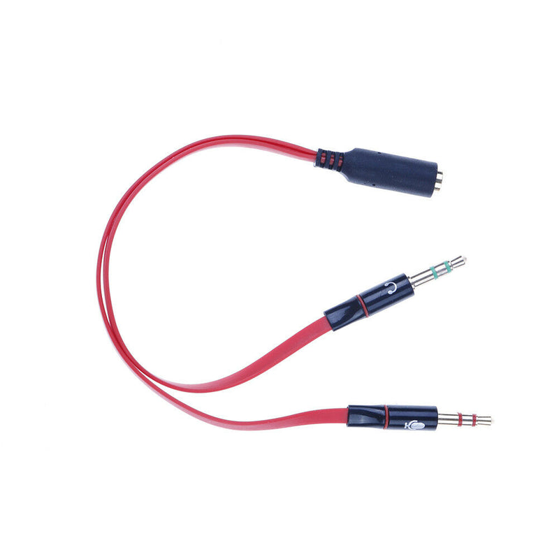 Y-Splitter 1Female to 2Male 3.5mm Mic Stereo Audio Adapter Audio Cable For PC TE