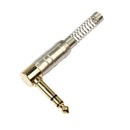 6.35mm Stereo Audio Adapter Angle 90 Degree Male Plug Connector w/Spring