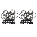 20 Pieces Black Ball Tent Fix Cords Elastic Wire Canopy Tarp