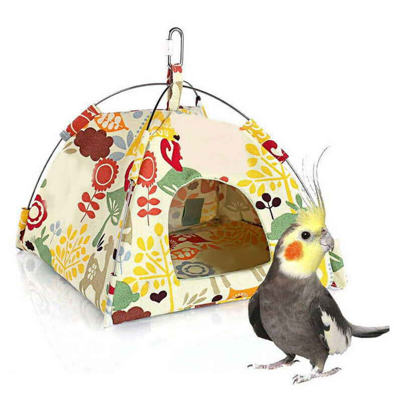 Bird Parrot Canvas Hammock Cage Snuggle Hut Tent Bed Bunk Hang Cave Hou YQF