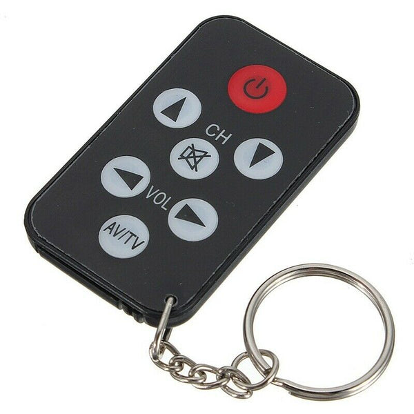 Mini Universal IR TV Remote Control 7 Keys with Keychain Black D3M7