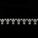 1 Yard White Diamante Trim Crystal Rhinestone Applique Chain Sew On Trimming