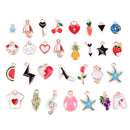 30pcs/lot Enamel Alloy Mixed Charms Pendant Jewelry DIY Craft Making Color Jâ„–[