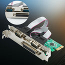 2 Port RS-232 Serial Port + 1 DB25 Printer Parallel Port PCI-E PCI Card adapte.