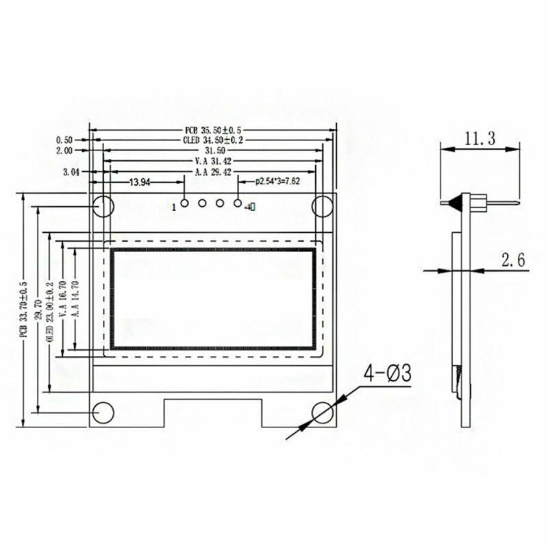 1.3" 4Pin White OLED LCD Display 128*64 IIC I2C Interface Module For Arduino Y9H