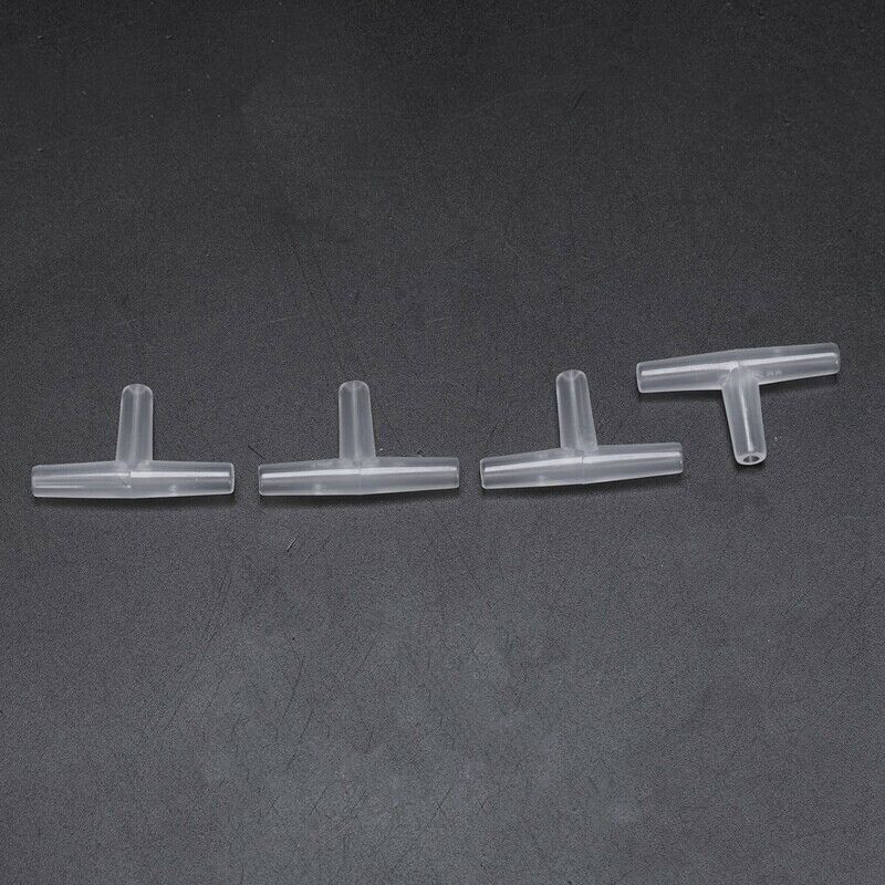 Plastic Tee Shape Aquarium 3-Way Air Valve Connectors 10 Pcs White