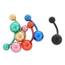 6 Pcs TITANIUM BELLY Button navel rings Banana Bar Body Piercing Jewelry
