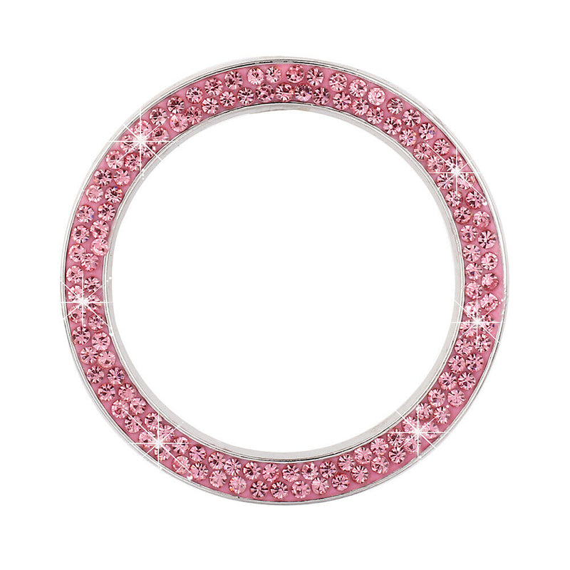 1.25 inch ID Rhinestone Car Engine Start Stop Ignition Key Ring (Pink)
