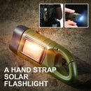 Solar Powered Hand Crank Flashlight Rechargeable LED w/ Clip Emergency Light New