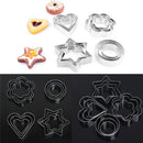 12pcs Cookie Biscuit Cutters Round Star Heart Flower Shape Molds DIY Cake De 3C