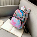 Sequin Backpack Lovely Horn Shoulder School Bag Women Travel Knapsack (2) A