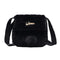 Plush Rabbit Tail Messenger Bag Women Solid Street Shoulder Satchel (Black)
