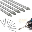 10PCS 6mm 1/4" Carbide Spear Head Tip Drill Bit For Glass Plastic Tile Cerami â„–[