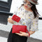 4pcs/set Litchi Leather Tassel Women Tote Shoulder Handbags Card Bags (Red)