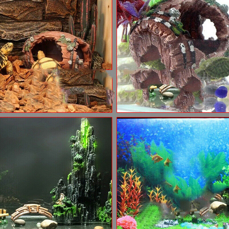 25cm Medieval Towers Castle Aquarium Decoration Fish Tank Cave Landscape New