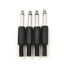 4Pcs 6.35mm 1/4" Male Jack Plug Cable Connector Black Plastic Solder Adapter  Z