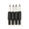 4Pcs 6.35mm 1/4" Male Jack Plug Cable Connector Black Plastic Solder Adapter  Z