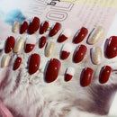 24pcs lady women's french style diy manicure art tips false nails with g!j