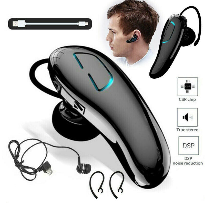 Wireless Business Headset Handsfree Stereo Headphones In Ear Earpiece