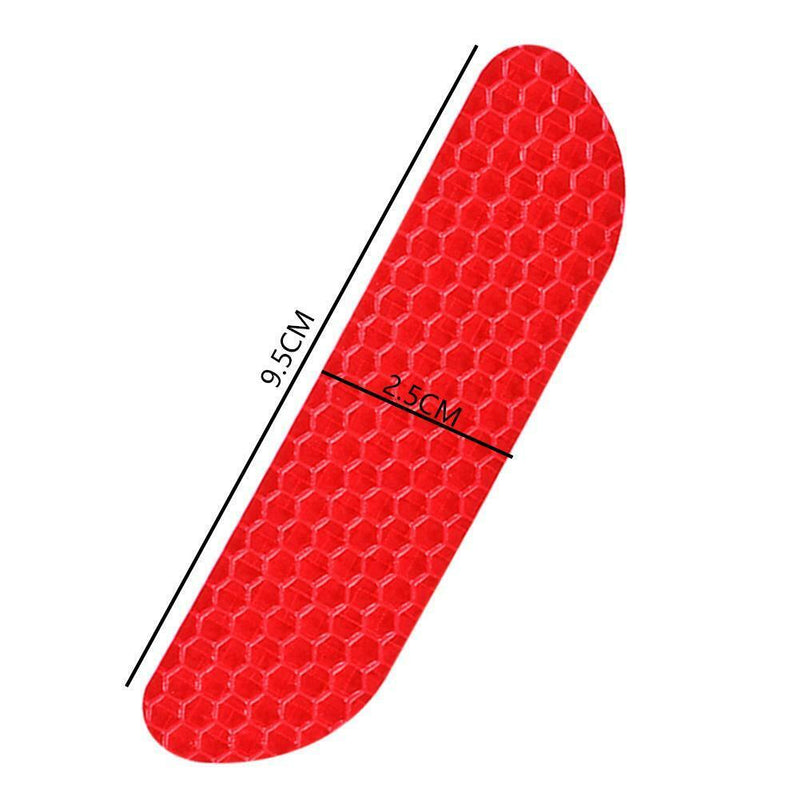 4pcs Open Car Door Stickers Warning Mark Reflective Strips Tapes (Red)