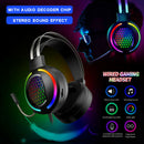 Gaming Headset RGB Surround Sound Mic 7.1 USB Headphones W/Cable For PS4