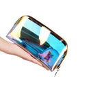 2Pcs Multifunctional Makeup Bag Iridescent Holographic Clear Cosmetic Bag L J6H3