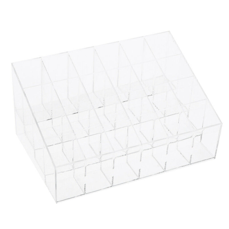 Clear Acrylic Lipstick Holder Organizer: 24 Spaces for Lipsticks,Lip Gloss and