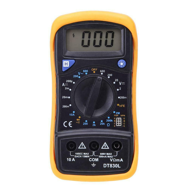 DT830 Digital Backlight LCD Multimeter AC/DC Voltmeter Resistance Tester