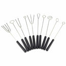 10Pcs/Set Stainless Steel Chocolate Dipping Fork Plastic Handle Candy Nuts  Q3F7