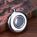 Round Semi-transparent Stainless Steel Wine Pot Hip Flask Camping Flagons