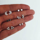 6 Pair Bohemian Women Girl Cuff Clip Ear Stud Earring Gifts Crystal Jewelry E0T0