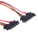 1Pc 50CM 22P SATA 7+15Pin M/F Serial Data Power Combo Cable Power ExtensionSEAU