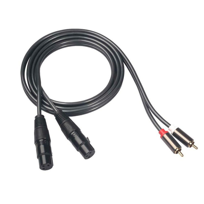1.5m 4.9ft Dual XLR Female to Dual RCA Male Plug Audio Signal Patch Cable