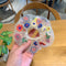 Flower Hair Rope Ties Scrunchies Girls Rubber Band Ponytail Holder (White)