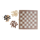 Premium Folding Wood Chess Set Built in Storage & Round Extra Pieces -