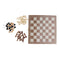 Premium Folding Wood Chess Set Built in Storage & Round Extra Pieces -