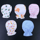 5Pair Soft Cotton Baby Gloves Four Seasons Gloves Newborn Safety Gloves A