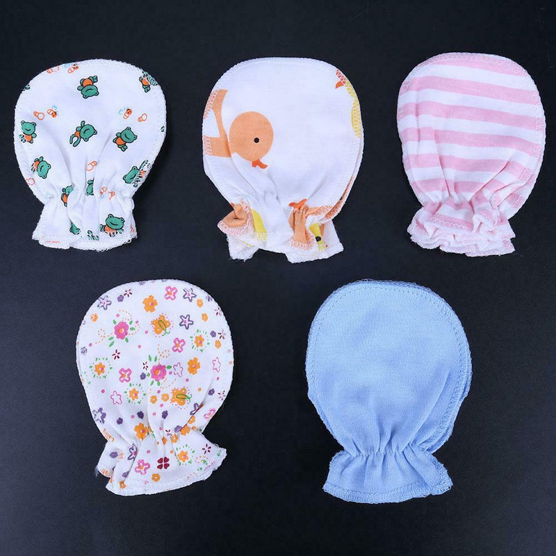 5Pair Soft Cotton Baby Gloves Four Seasons Gloves Newborn Safety Gloves A