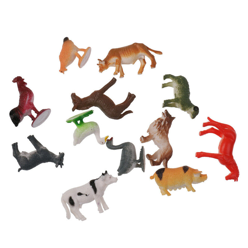 24x Plastic Insects Farm Animal Kit for Kids Children's Favour Toys Presents