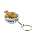 Simulation Food Key Chains Chinese Food Bowl Keyring Creative Bag Chain liau