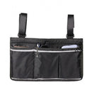 Black Wheelchair Side Bag Arm Rest Pouch Walker Phone Holder Pocket 31x18cm