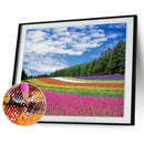 Blue Sky Flowers 5D DIY Full Round Drill Diamond Painting Rhinestones Decor