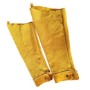 Button Cuff Welding Sleeves Protective Fire Resistant Cowhide Leather Orange